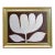 Original Framed Botanical Tulip Painting, Oil on Canvas in Gold Frame, 17x21 Minimalist Boho Home Decor For Sale