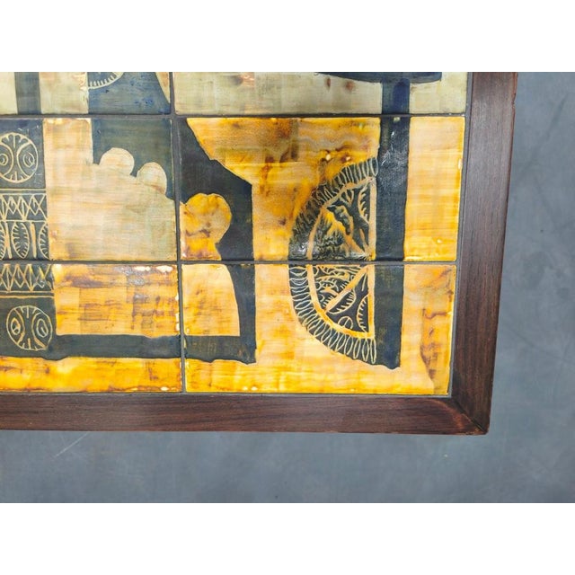 Wood and Tile Coffee Table attributed to Otto Detlefsen for Haslev, 1960s For Sale - Image 9 of 17