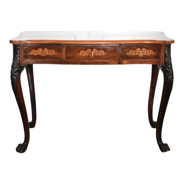 18th-Century Queen Anne Irish Marquetry Bureau Plat Desk For Sale