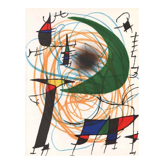 Joan Miro Original Lithograph V1-5 Mourlot 1970 For Sale