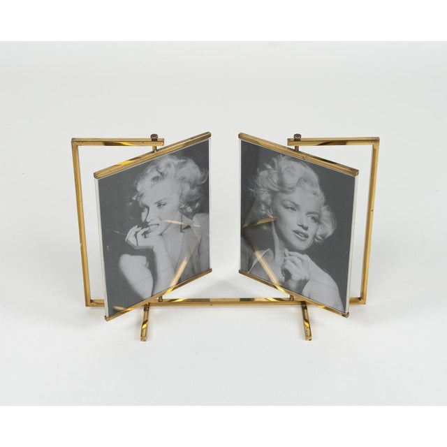 Mid-Century Modern Brass and Acrylic Swivel Picture Frame, 1950s For Sale - Image 10 of 18