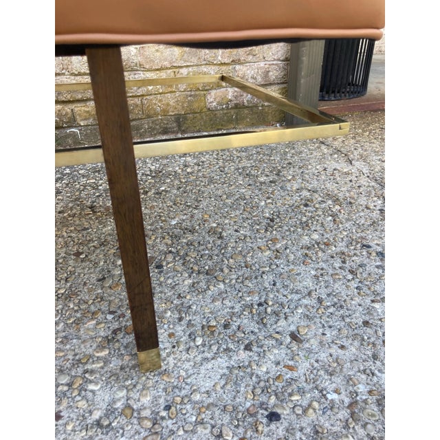 1950s Harvey Probber Brass & Leather Bench For Sale In New York - Image 6 of 12