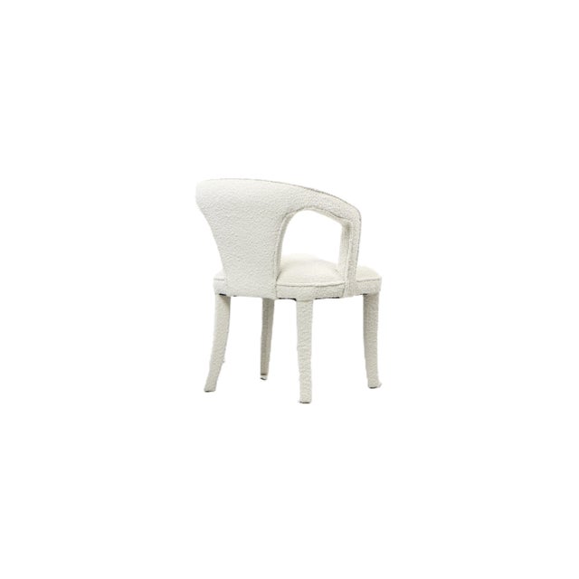 2020s Swift Boucle Dining Armchair Chair in White For Sale - Image 5 of 8