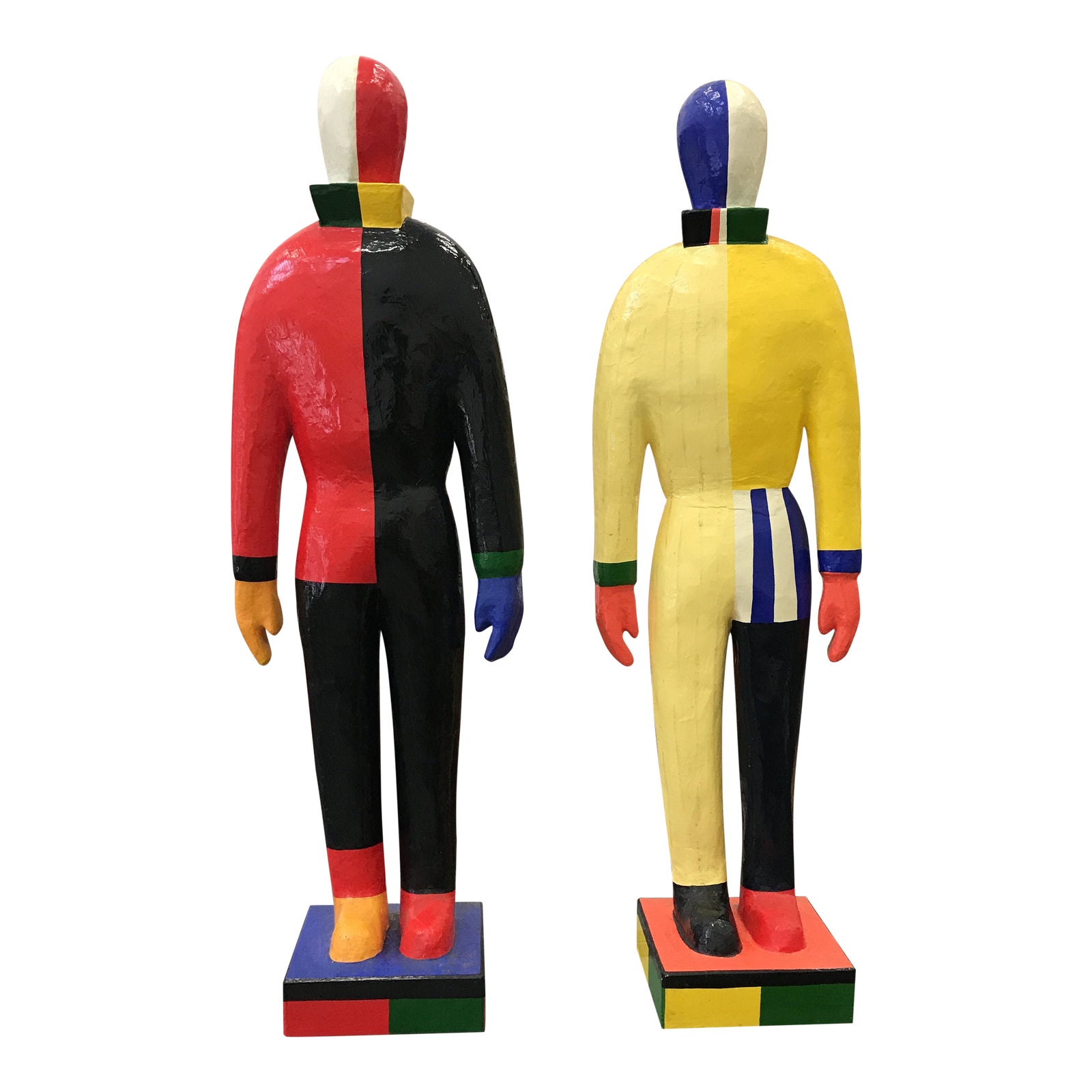 1996 Vintage Kazimir Malevich Sportsmen Figures A Pair