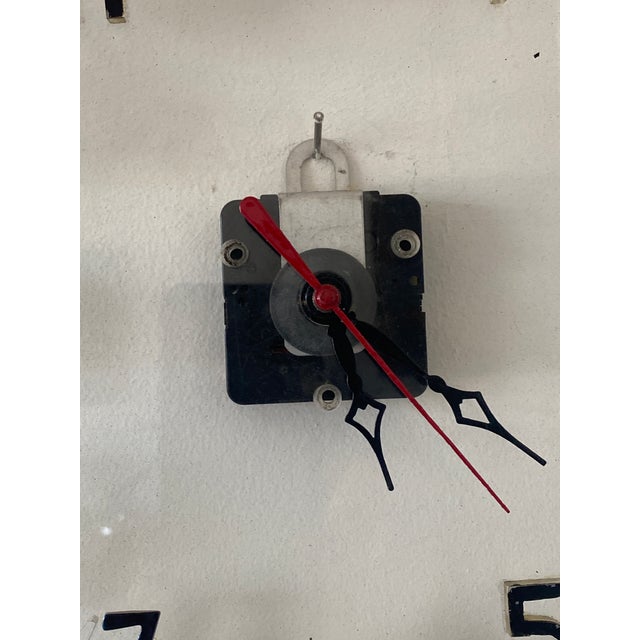 Large Vintage Lucite Starburst Wall Clock For Sale - Image 4 of 16
