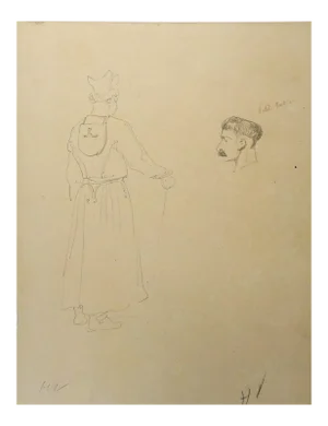 Portraits - Original Pencil Drawing by Horace Vernet - Mid 1800 Mid 1800