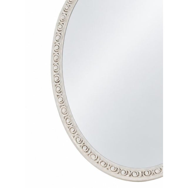 Rococo Vintage French Rococo Style Ivory Oval Wall Mirror For Sale - Image 3 of 11
