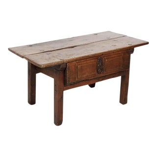 18th Century Solid Walnut Spanish Side Table For Sale