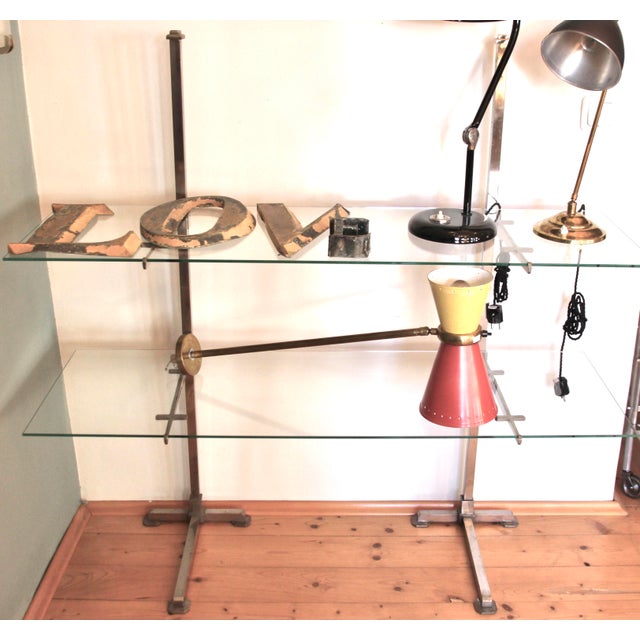1920s French Art Deco Etagere in Metal and Glass, 1930s For Sale - Image 5 of 15