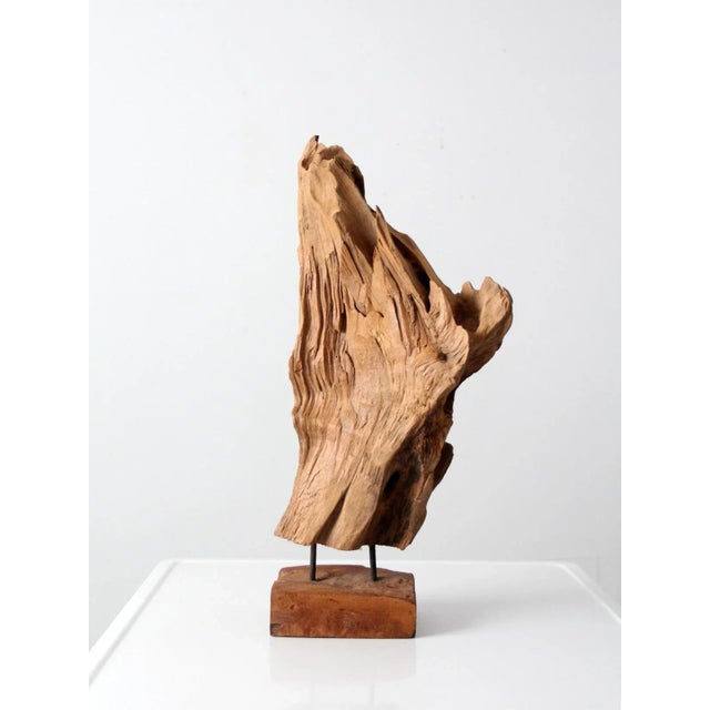 Mid-Century Wood Sculpture on Stand For Sale - Image 4 of 13