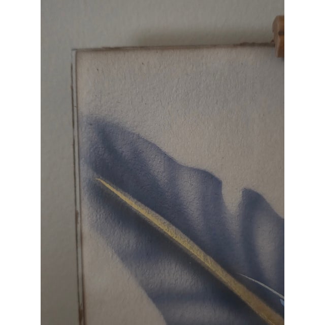 Ted Mundorff Vintage Floral Hawaiian Air Brush on Board Bird of Paradise 12 X 10 C1950 For Sale - Image 10 of 18