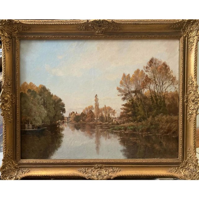 I cannot find anywhere the information that came with this gorgeous 19th-century European landscape when I bought it. It...