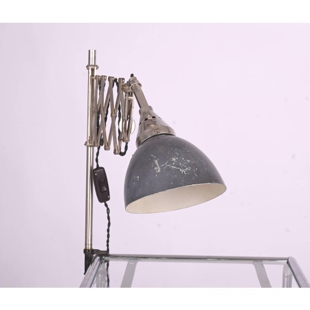 Bauhaus Bauhaus Nickel-Plated Scissor Accordion Table Lamp, 1930s For Sale - Image 3 of 9