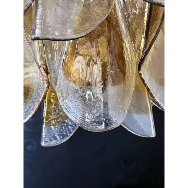 Amber Italian Murano Chandelier Amber Glass – 41 “Swallows” Amber Glass For Sale - Image 8 of 12