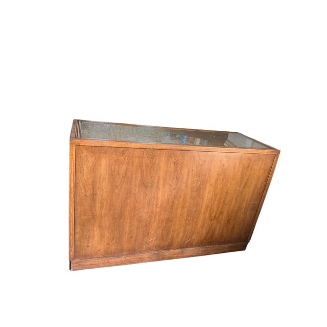 Wood Vintage Drexel Woven Cane Bamboo Rattan Cabinet Credenza Buffet For Sale - Image 7 of 16