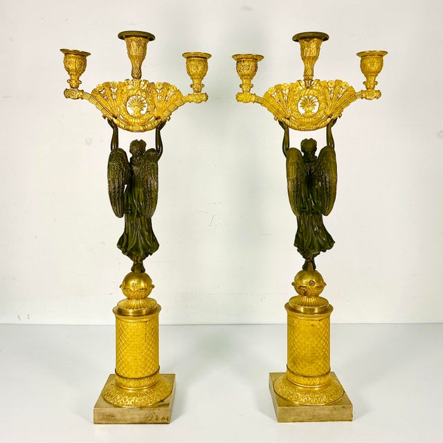 Early 19th C. Antique French Empire Pierre-Philippe Thomire Winged Nike Victory Candelabras - A Pair, Attributed For Sale - Image 9 of 18