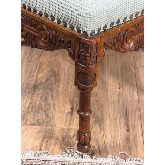 Italian Renaissance Revival Carved Walnut Corner Chair, c.1880 For Sale - Image 9 of 11