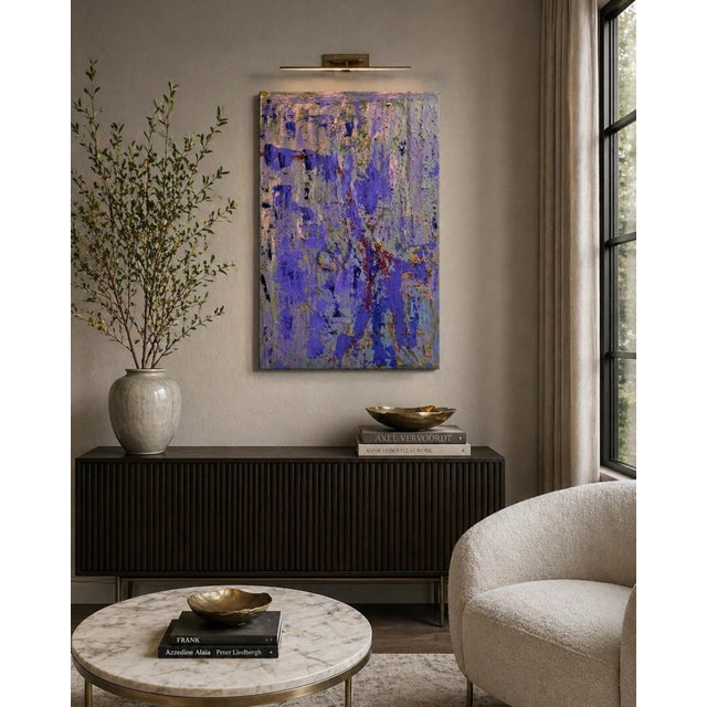 A richly textured contemporary abstract painting by American artist Sharon Cannon, titled “Lavender.” Executed in oil on...
