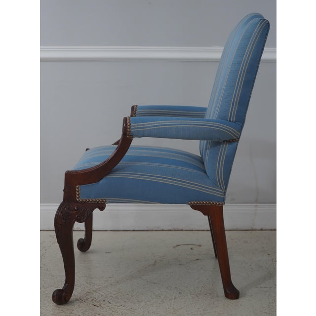 Traditional Baker Georgian Style Carved Mahogany Library Chair For Sale - Image 3 of 18