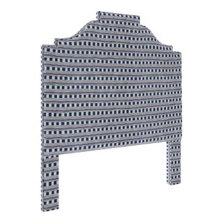 Nina Headboard in Christopher Farr Cloth Lost and Found Perennials Performance Woven, Azurro - King For Sale