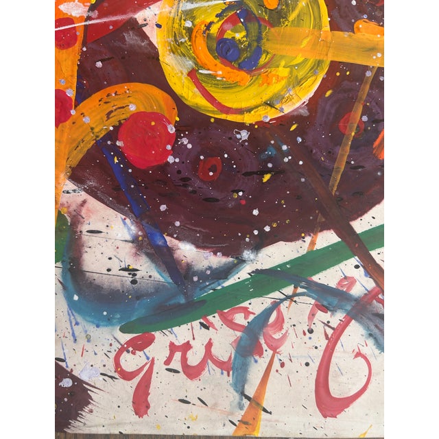Hendrik Grise Signed Original Abstract Expressionist Vintage 1970s Painting For Sale - Image 4 of 5
