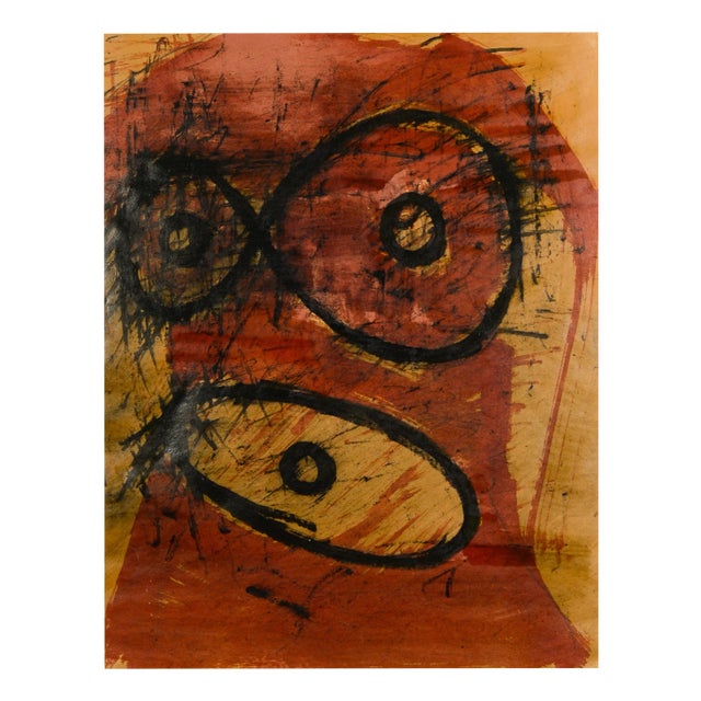Abstract Female Form, 1950s, Watercolor For Sale