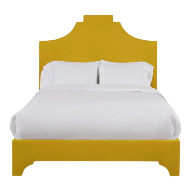 Nadine King Bedframe, Golden Velvet For Sale