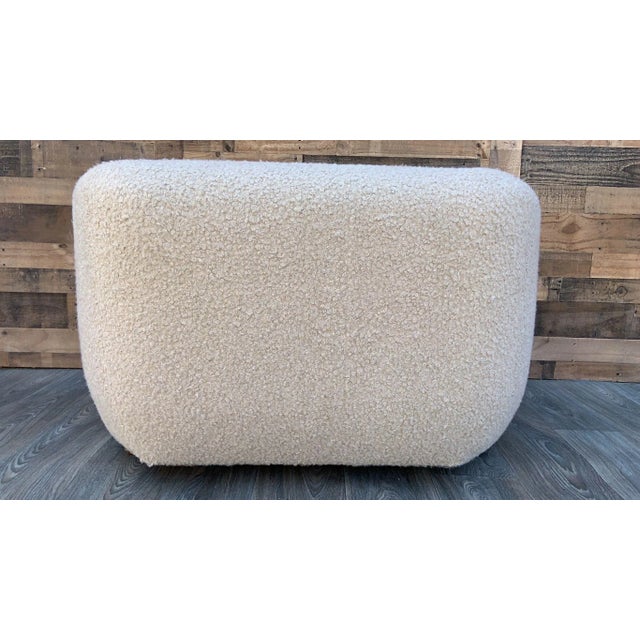 Wood Mid Century Modern Karpen Club Chair Newly Reupholstered in Beige Boucle For Sale - Image 7 of 9
