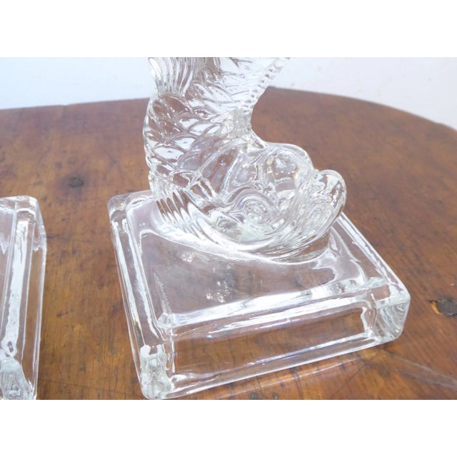 American Vintage Pressed Glass Candlesticks - a Pair For Sale - Image 3 of 4