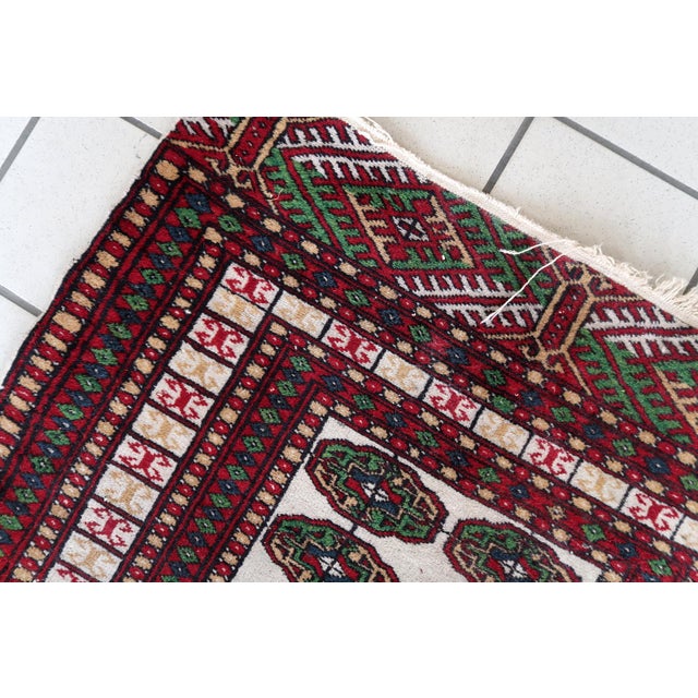 1960s, Handmade Vintage Uzbek Bukhara Rug 2.5' X 4.2' For Sale - Image 9 of 13