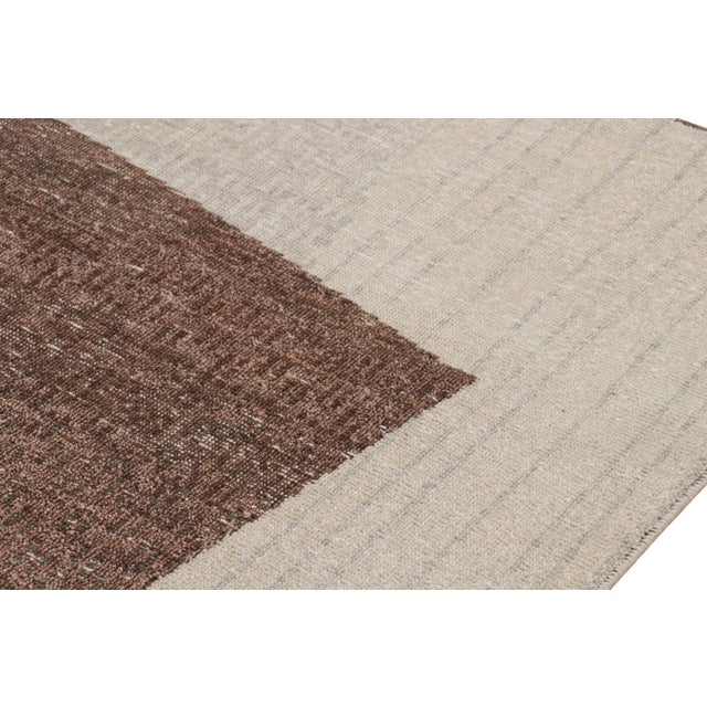 2010s Rug & Kilim’s Modern Abstract Rug in Beige and Gray With Geometric Patterns For Sale - Image 5 of 8