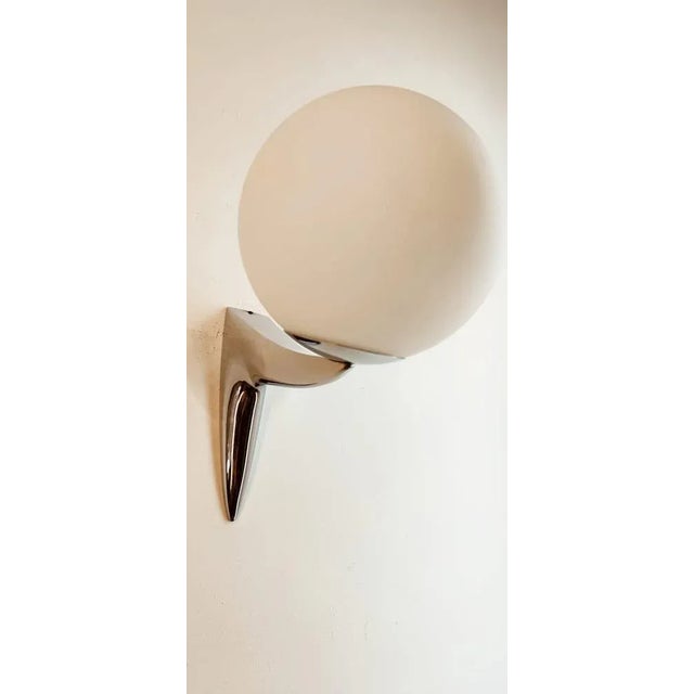 Wall Light in Chromed Brass with Satin White Sphere For Sale - Image 13 of 13