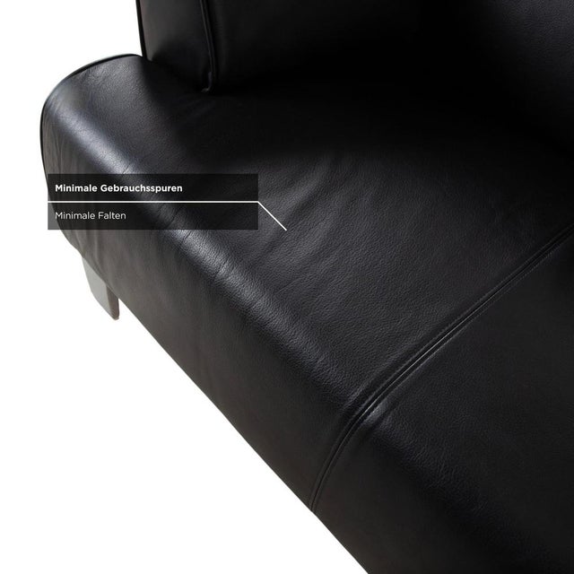 Black Model 2300 2-Seater Sofa in Black Leather from Rolf Benz For Sale - Image 8 of 14