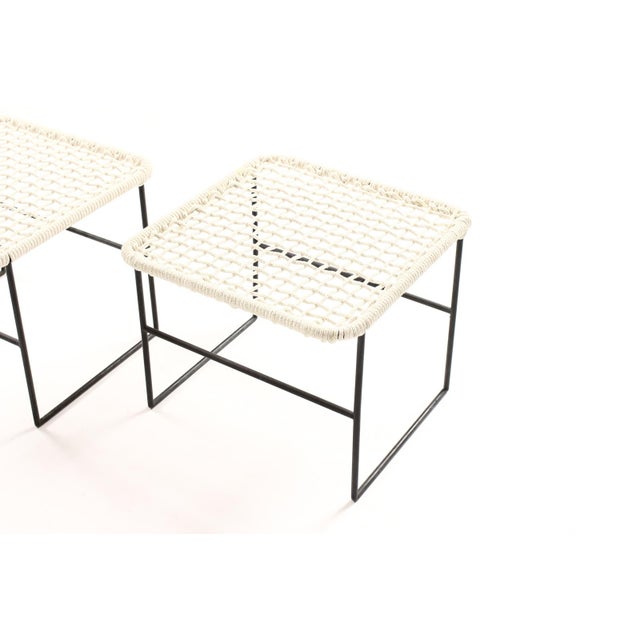 1990s 1990s Mid Century Bronze Patio Ottomans / Side Tables – Kurt Voss Metals, Attributed For Sale - Image 5 of 5