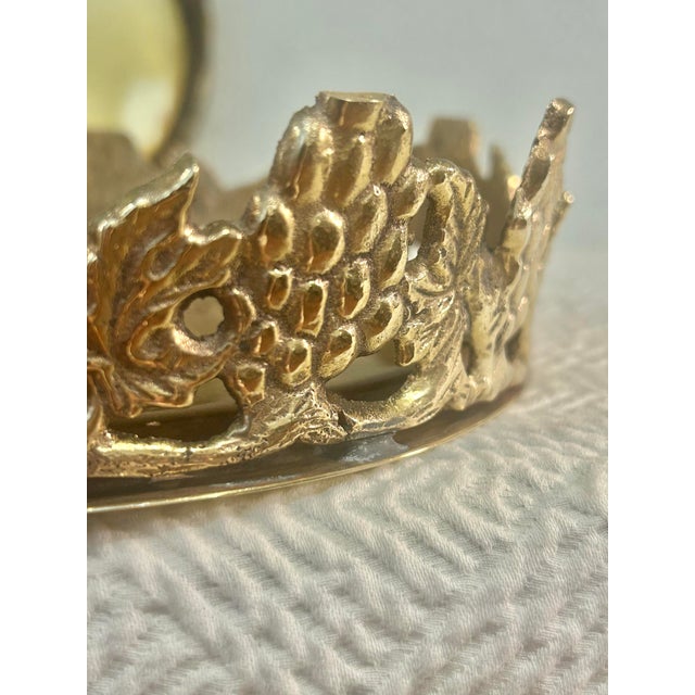 Vintage Cast Brass Grapevine Wine Bottle Coasters- A Pair For Sale In New Orleans - Image 6 of 9