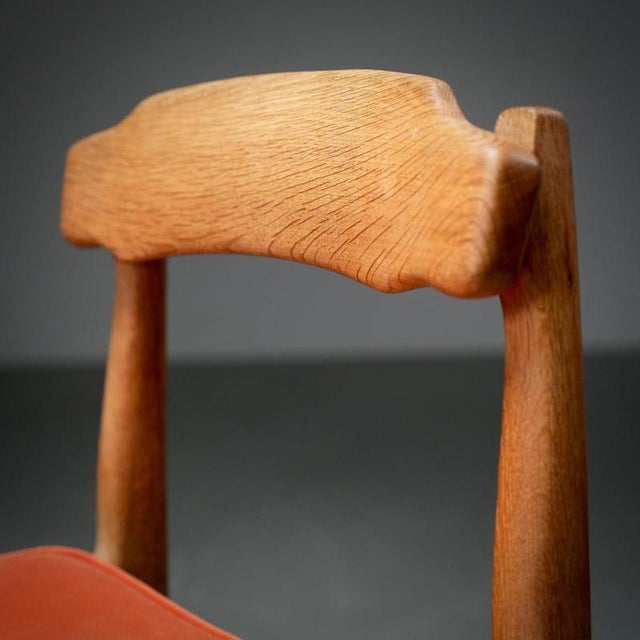 1960s Vintage Dining Chairs in Oak and Velvet by Guillerme Et Chambron, France, 1960, Set of 2 For Sale - Image 5 of 13