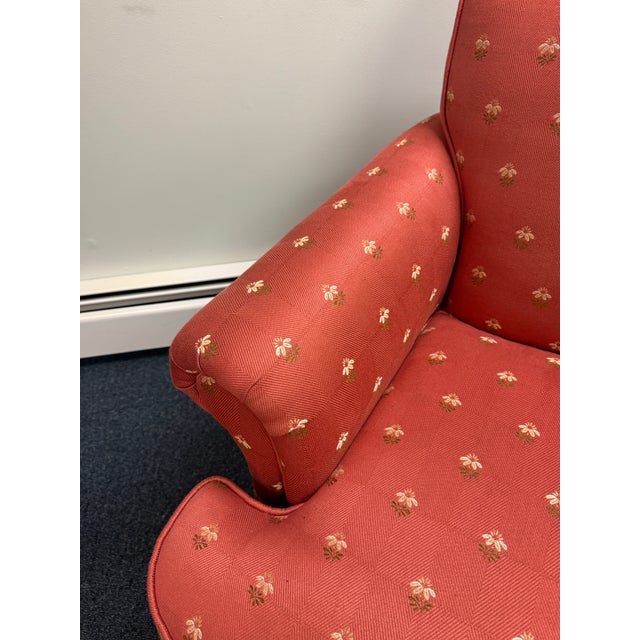 Recently Reupholstered Swivel Chair With Ottoman For Sale In New York - Image 6 of 10