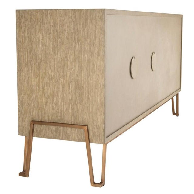 Dresser in Washed Oak Veneer and Brushed Brass Finish For Sale - Image 3 of 10