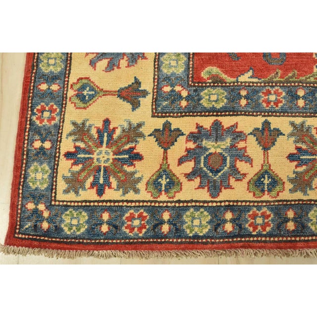 Kazak Runner 5’1” X 16’1” Red Wool Tribal Hand-Knotted Oriental Rug For Sale - Image 11 of 14