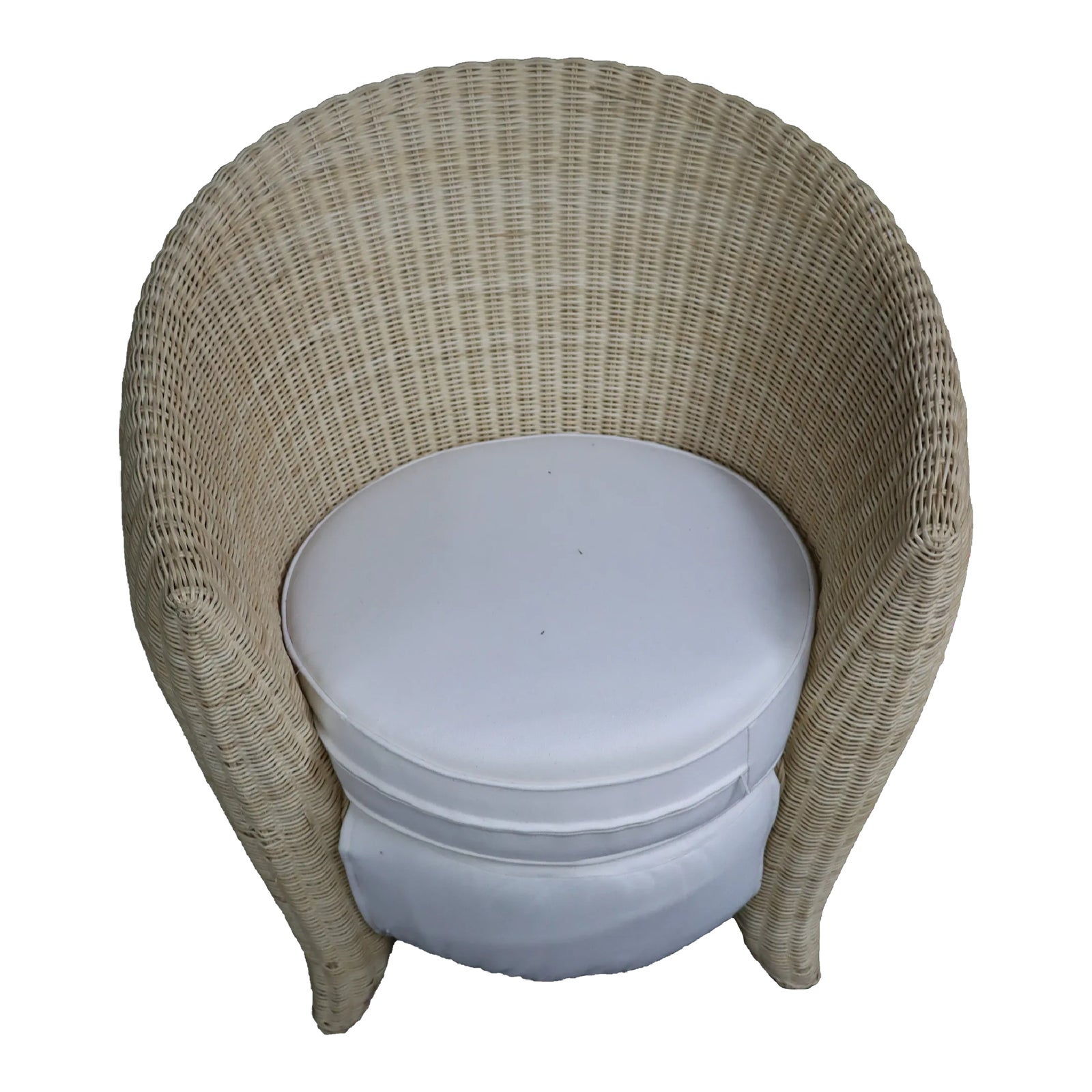 Mid Century Wicker Tub Chair Chairish