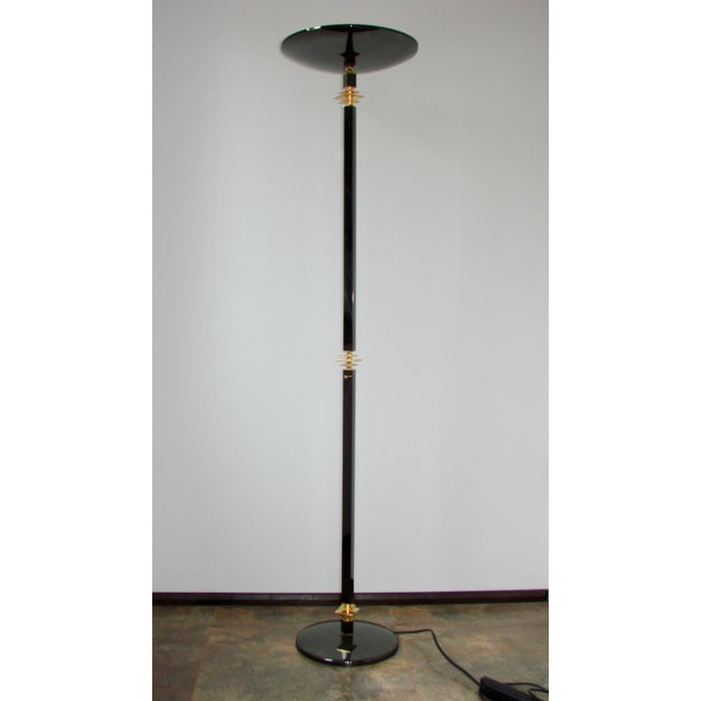 Modern Modern Floor Lamp in Brass and Metal, 1980s For Sale - Image 3 of 10