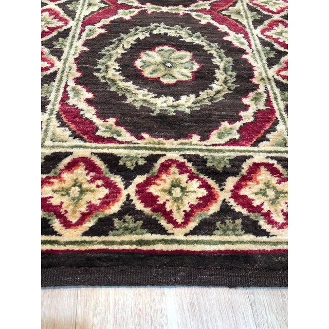 12'6"x16 Giselle Violet Red Floral Traditional Flatweave Wool Carpet Rug For Sale In New York - Image 6 of 6