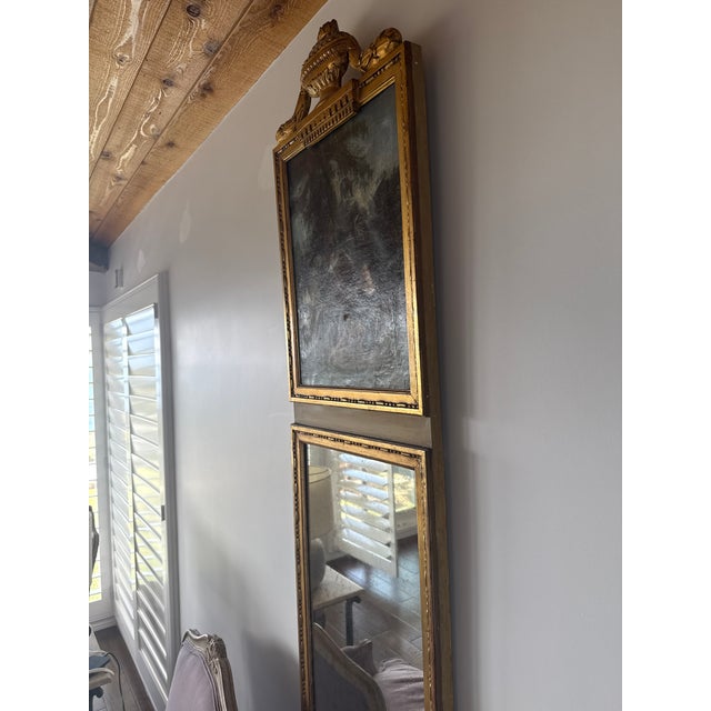 Gustavian (Swedish) Swedish Gilded Mirror With Painting For Sale - Image 3 of 3