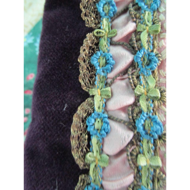 Late 20th Century Christmas Stocking Created From Heirloom Fabric, Lace and Beads by Sandra Dunn for Neiman Marcus, Vintage 1987 For Sale - Image 5 of 18