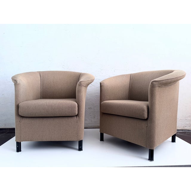 Tan Vintage Aura Armchairs by Paolo Piva for Wittmann, 1980s, Set of 2 For Sale - Image 8 of 18