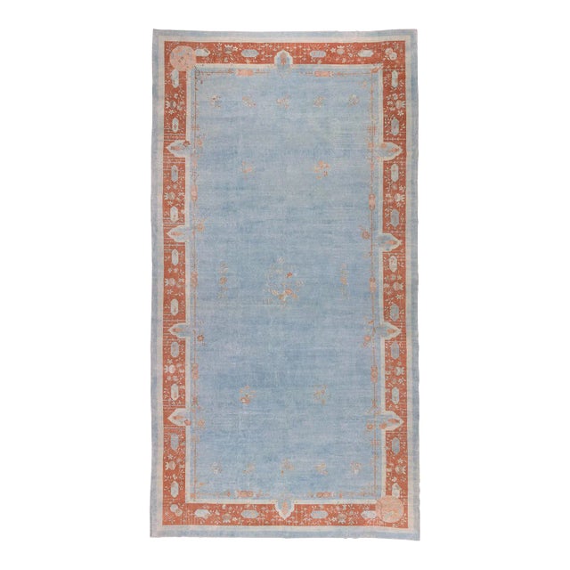 Palace Size Blue Antique Chinese Art Deco Rug, 11'11'' X 22'9'' For Sale