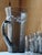 Mid-Century Modern Smoky Grey Woodgrain Bark Glass Pitcher and Tumbler Set, 1970, Set of 5 For Sale - Image 16 of 16