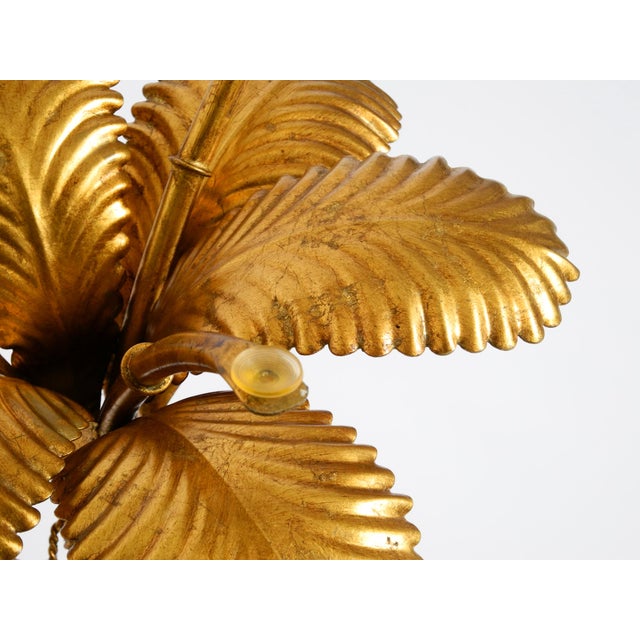 Mid-Century Florentine Gilded Side Table with Large Leaves and Glass Top, 1960s For Sale - Image 16 of 18