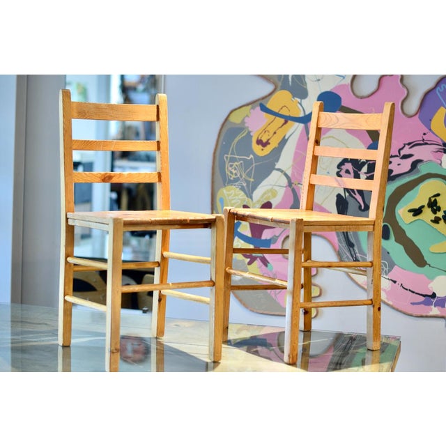 Mountain Chairs in Fir in the style of Perriand, France, 1960s, Set of 6 For Sale - Image 13 of 18