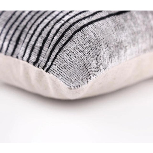 Purple Luxury Purple Silk Velvet Throw Pillow 16x24 – Handmade Modern Geometric Lumbar For Sale - Image 8 of 8